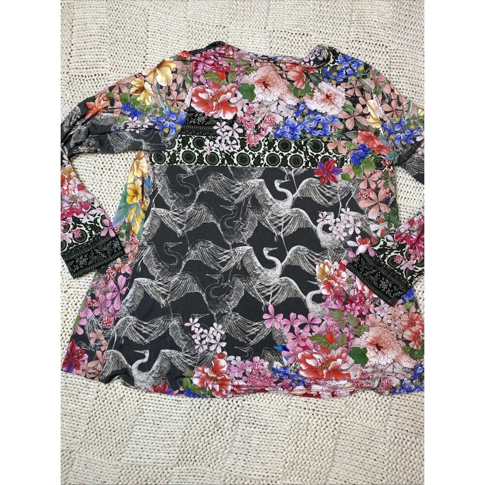 Johnny Was Lindana Favorite Swing Long Sleeve Colorful Shirt L Bamboo Luxe - Picture 6 of 6